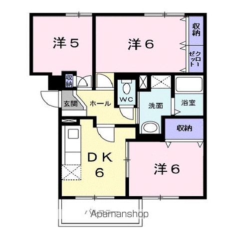カルチェヴィラ華(3DK/3階)の間取り写真