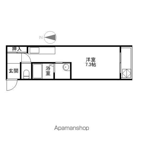 レジデンス北川(ワンルーム/2階)の間取り写真