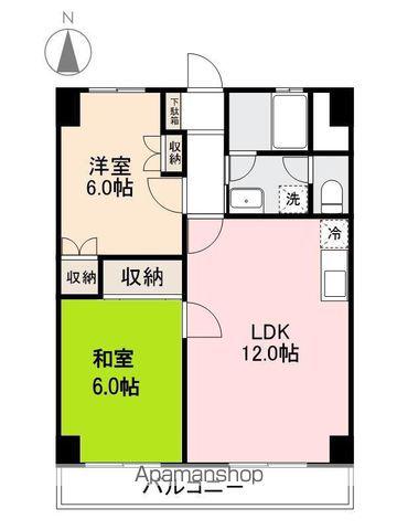 阿部ロイヤルハイツ(2LDK/5階)の間取り写真