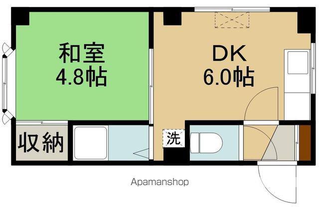 マンション白樺(1DK/2階)の間取り写真