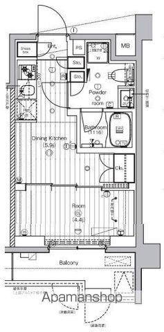 PREMIUM CUBE 王子神谷(1DK/1階)の間取り写真