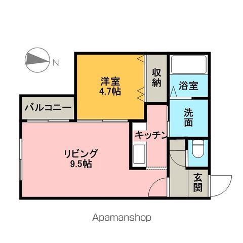 ブロサム桑園(1LDK/4階)の間取り写真