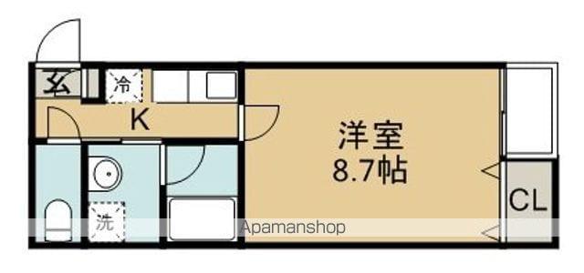 アスコット小田原(1K/2階)の間取り写真