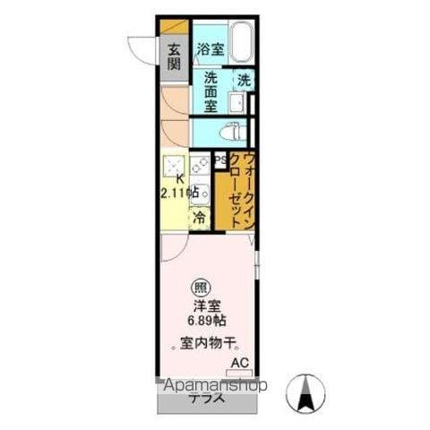 エクシブ(1K/1階)の間取り写真