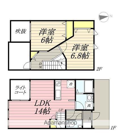 プレミアムアイランド西島ⅠⅡⅢ棟(2LDK/1階)の間取り写真