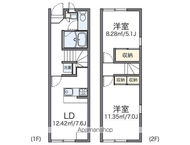 レオパレスヤマサⅡ(2DK/1階)の間取り写真