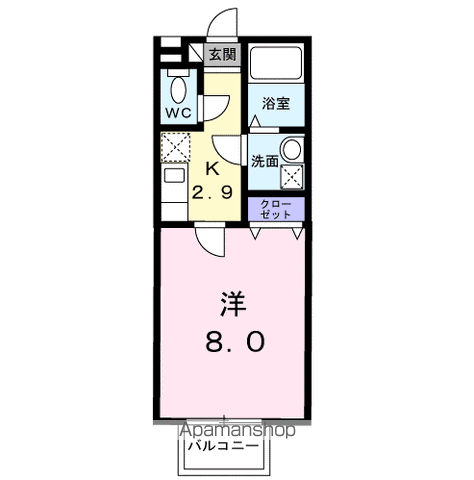 T.S ハウス(1K/2階)の間取り写真