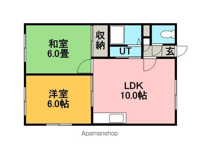 シティサイド花川(2LDK/2階)の間取り写真