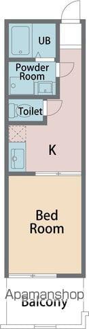 ロイヤルハウス(1K/2階)の間取り写真