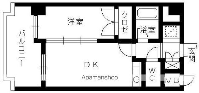ピアセントA(1DK/1階)の間取り写真
