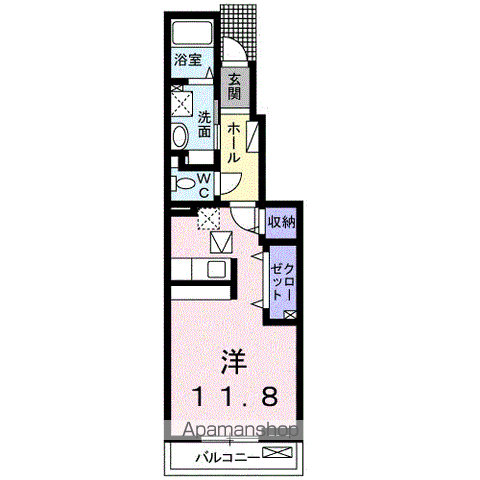 ベルレット 桑名 B(ワンルーム/1階)の間取り写真