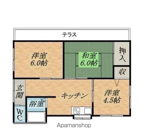 鹿島線 延方駅 徒歩30分 1階建 築27年(3DK)の間取り写真