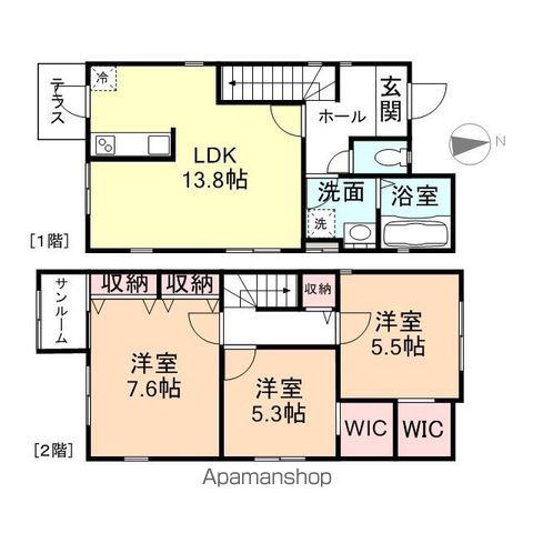 北陸新幹線 新高岡駅 徒歩8分 2階建 築12年(3LDK)の間取り写真