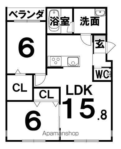 R SQUARE(2LDK/1階)の間取り写真
