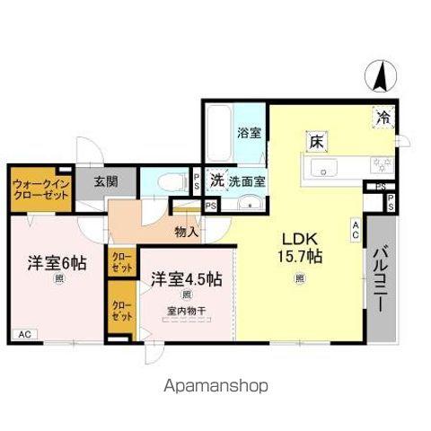 LOUP DE MER(2LDK/1階)の間取り写真