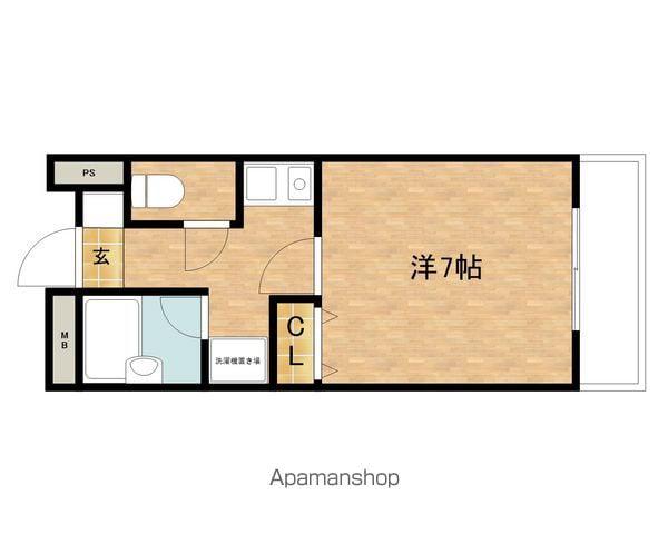 カーサエスポワール(1K/1階)の間取り写真