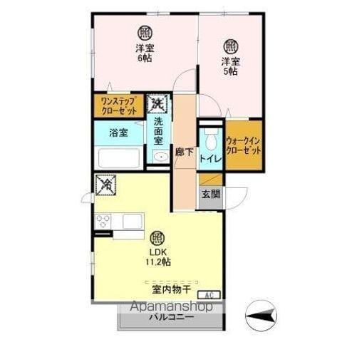 サッビア(2LDK/2階)の間取り写真