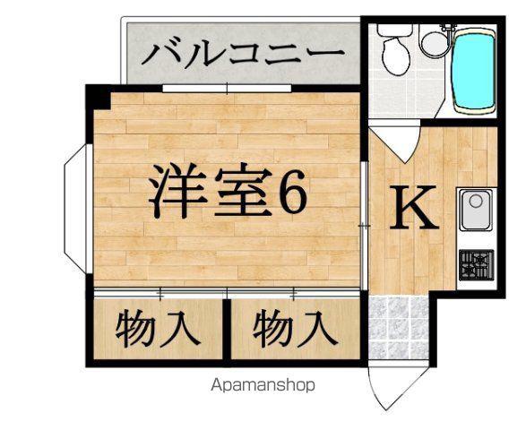 ハイツ大野(1K/2階)の間取り写真