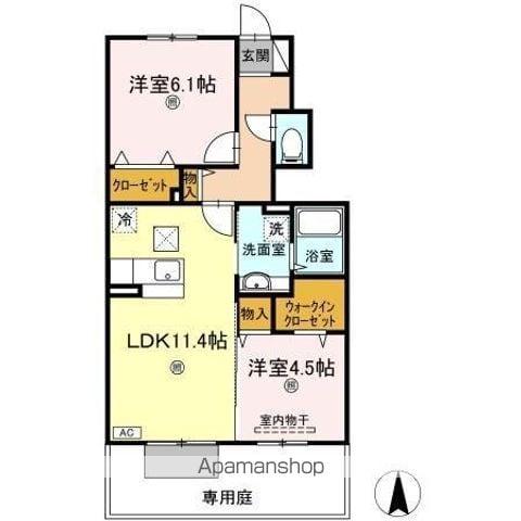 グランシャリオ(2LDK/1階)の間取り写真