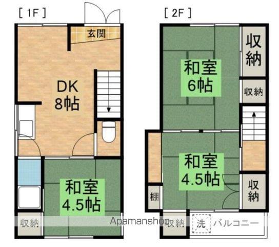 東京地下鉄有楽町線 東池袋駅 徒歩7分 2階建 築57年(3DK)の間取り写真