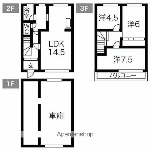 南３３条テラスハウス(3LDK)の間取り写真