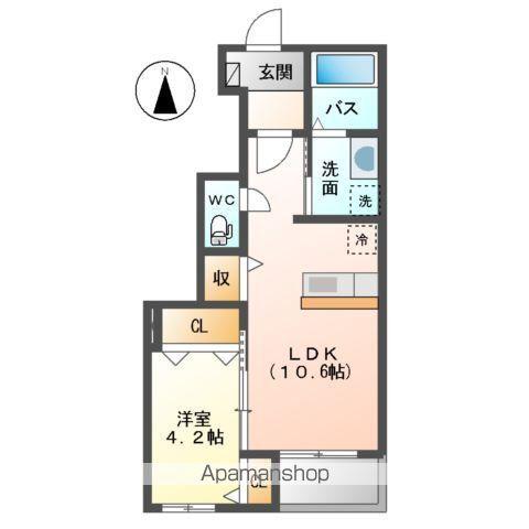 DEAR COURT Ⅱ(1LDK/1階)の間取り写真