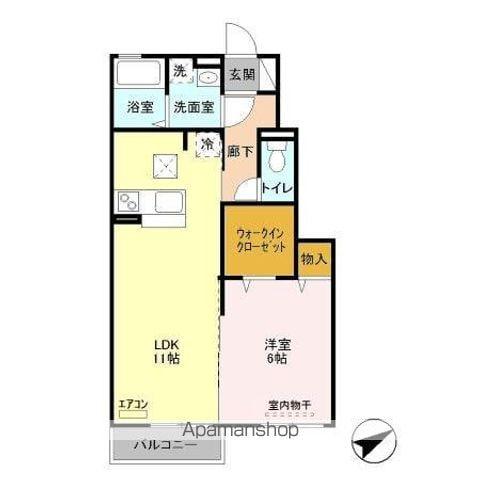 グランシャリオB(1LDK/1階)の間取り写真