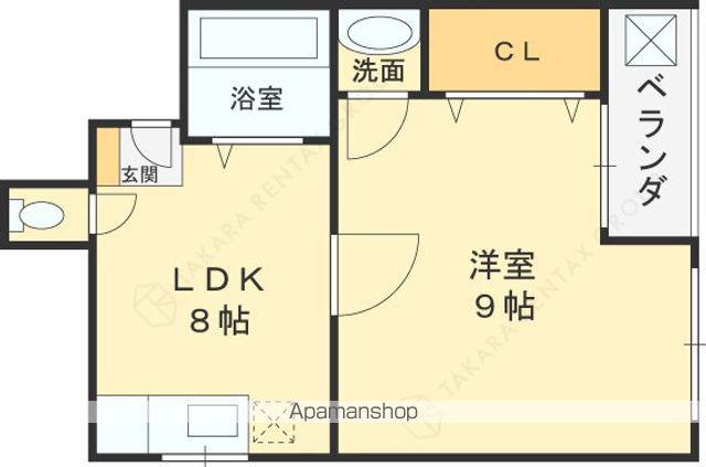 LA・DEFENSE(1DK/3階)の間取り写真