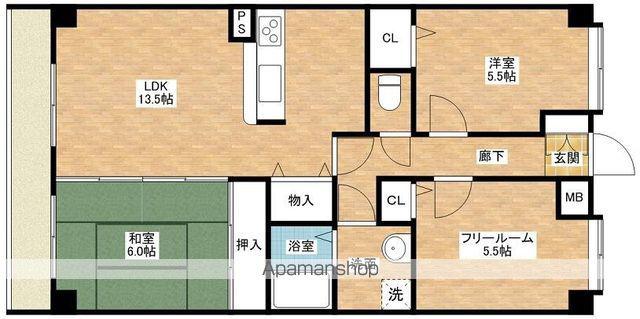 カルム長堀(3LDK/2階)の間取り写真