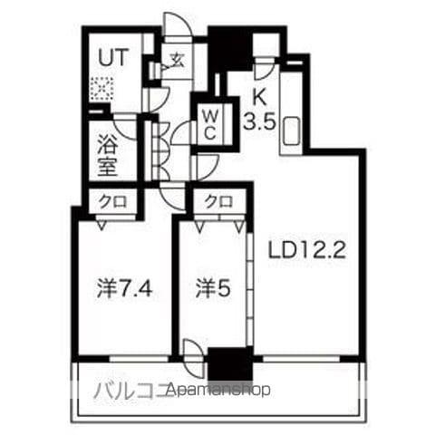 プレミスト札幌ターミナルタワー(2LDK/4階)の間取り写真