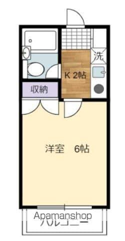 カーサ駅前(1K/2階)の間取り写真