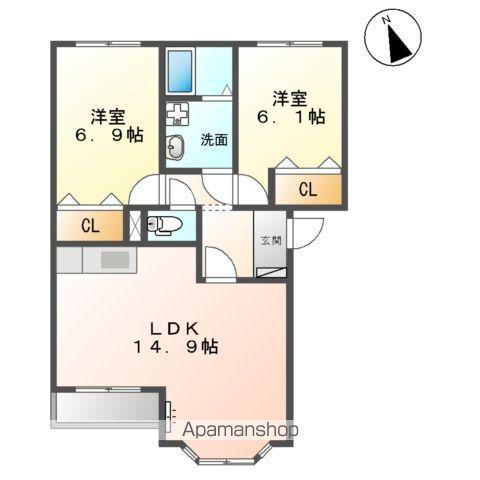 マリアージュⅡ(2LDK/2階)の間取り写真
