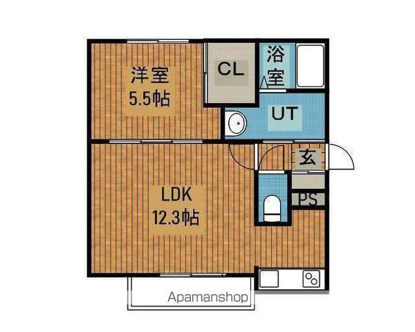 パッシブプレイスB棟(1LDK/2階)の間取り写真