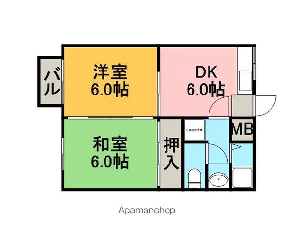 コーポ大塚(2DK/2階)の間取り写真