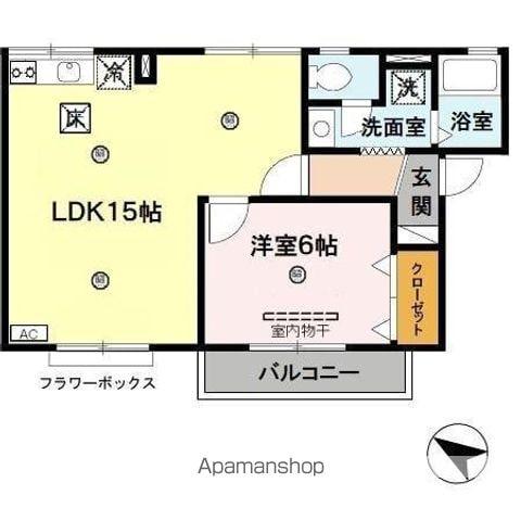 サルドセジュール(1LDK/1階)の間取り写真