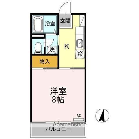 プレジールおぎ(1K/2階)の間取り写真