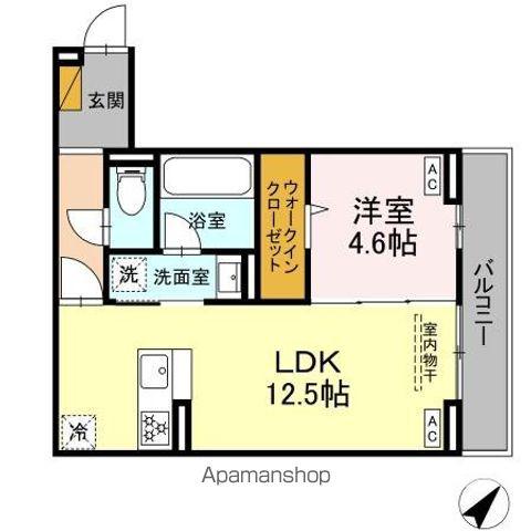 D-ROOM小久保(1LDK/3階)の間取り写真