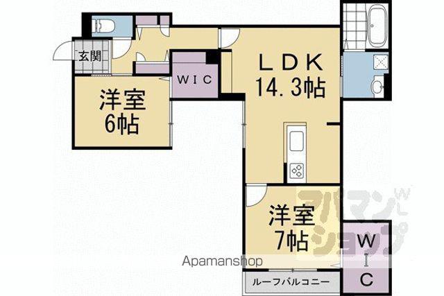 ベルリード MILLESIME寺町(2LDK/2階)の間取り写真