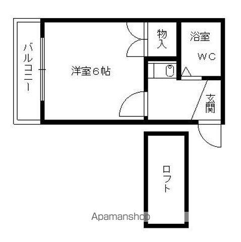 KATO2(1K/2階)の間取り写真