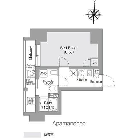 コンフォリア・リヴ森下MUTIO(1K/3階)の間取り写真