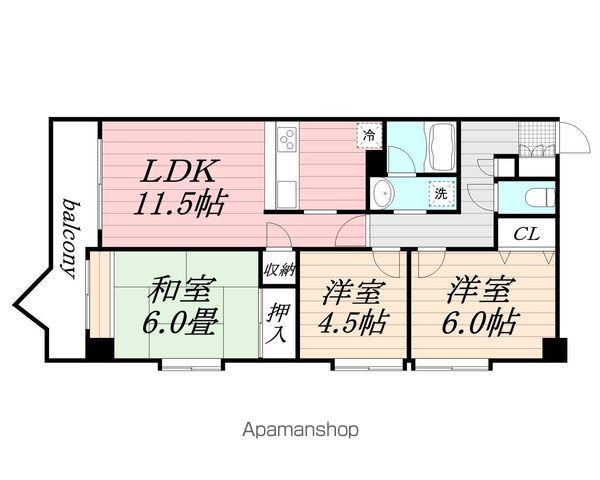INSURANCE BLDG XⅡ(3LDK/3階)の間取り写真
