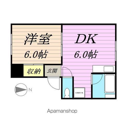 シュガーハイツ(1DK/1階)の間取り写真