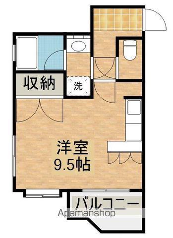 ロイヤルシティ大工(ワンルーム/4階)の間取り写真