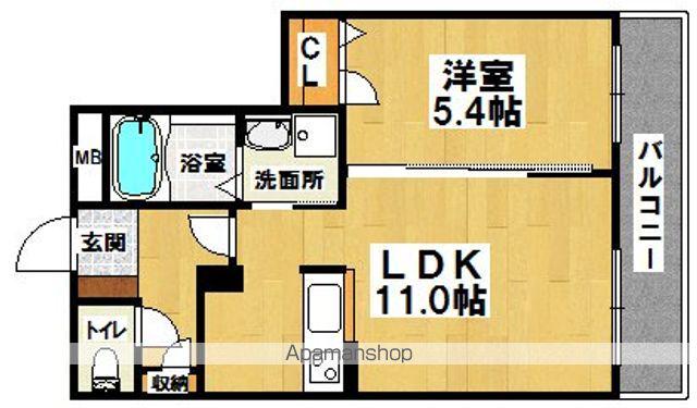 グラン・シェクル浜寺公園(1LDK/2階)の間取り写真