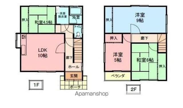 山陽本線 姫路駅 バス乗車時間：23分 山冨団地口バス停で下車 徒歩2分 2階建 築28年(4LDK)の間取り写真