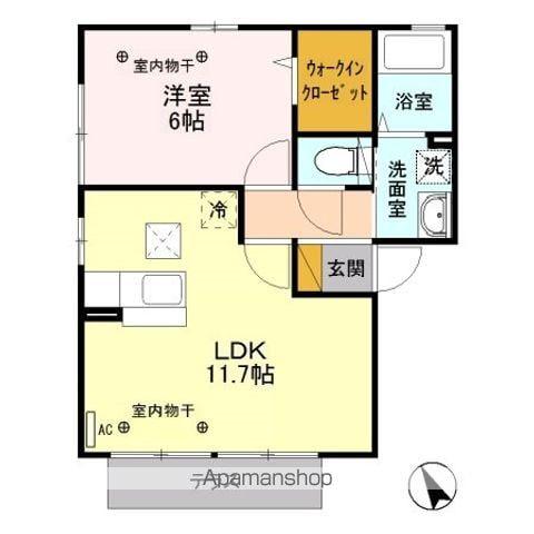 グラン・ソレイユA(1LDK/1階)の間取り写真