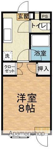 アップルズS(1K/1階)の間取り写真