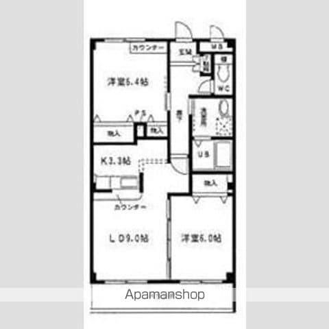 ラ・フレージア(2LDK/3階)の間取り写真