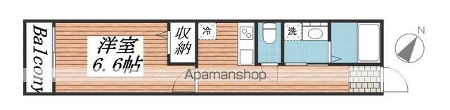 フラット南流山(1K/2階)の間取り写真