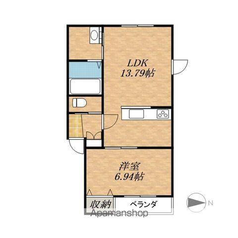 CANTARE(1LDK/1階)の間取り写真